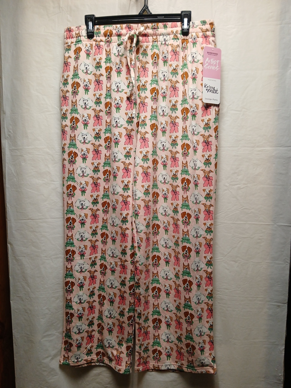 Krissy Mast Pink Women's Dog Print Pajama Pants